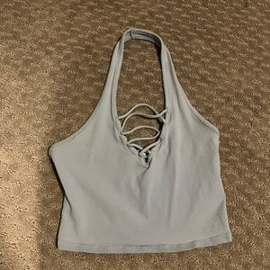 Express Light Blue Halter Top